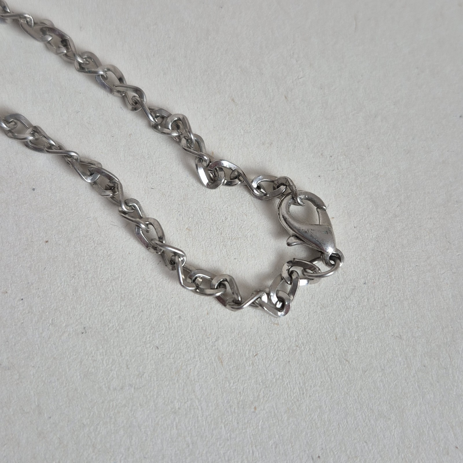 Plain Silver Tinsel Chain Nevklace Jewellery Simple Basic