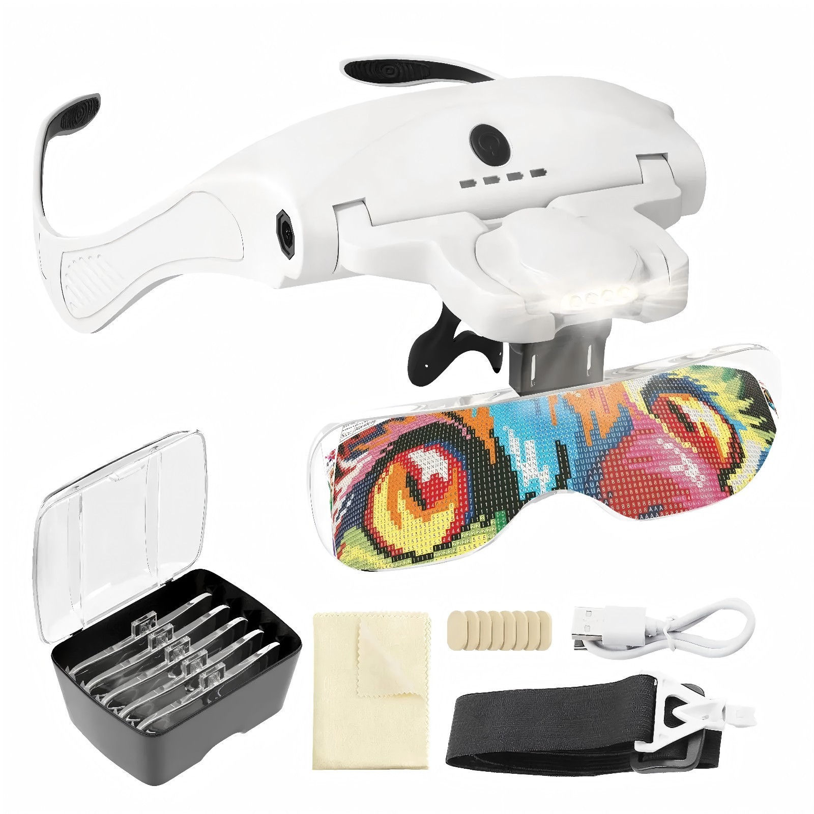 ARTDOT Magnifying Glasses with Light Headband Magnifier for Reading Jewelers DIY