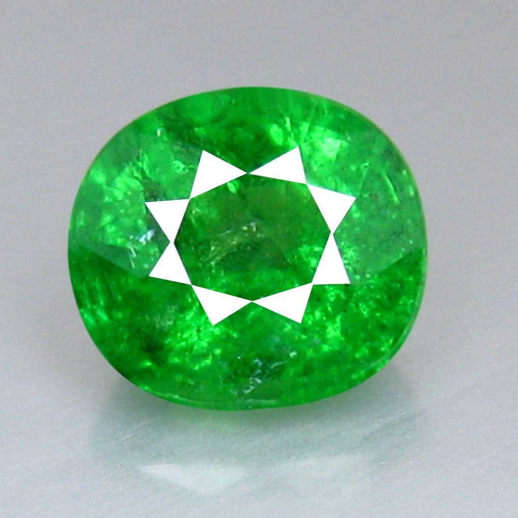 1.06 CTS 6.0X5.5 MM OVAL, AWESOME 100% NATURAL GREEN GARNET TSAVORITE GEMSTONE
