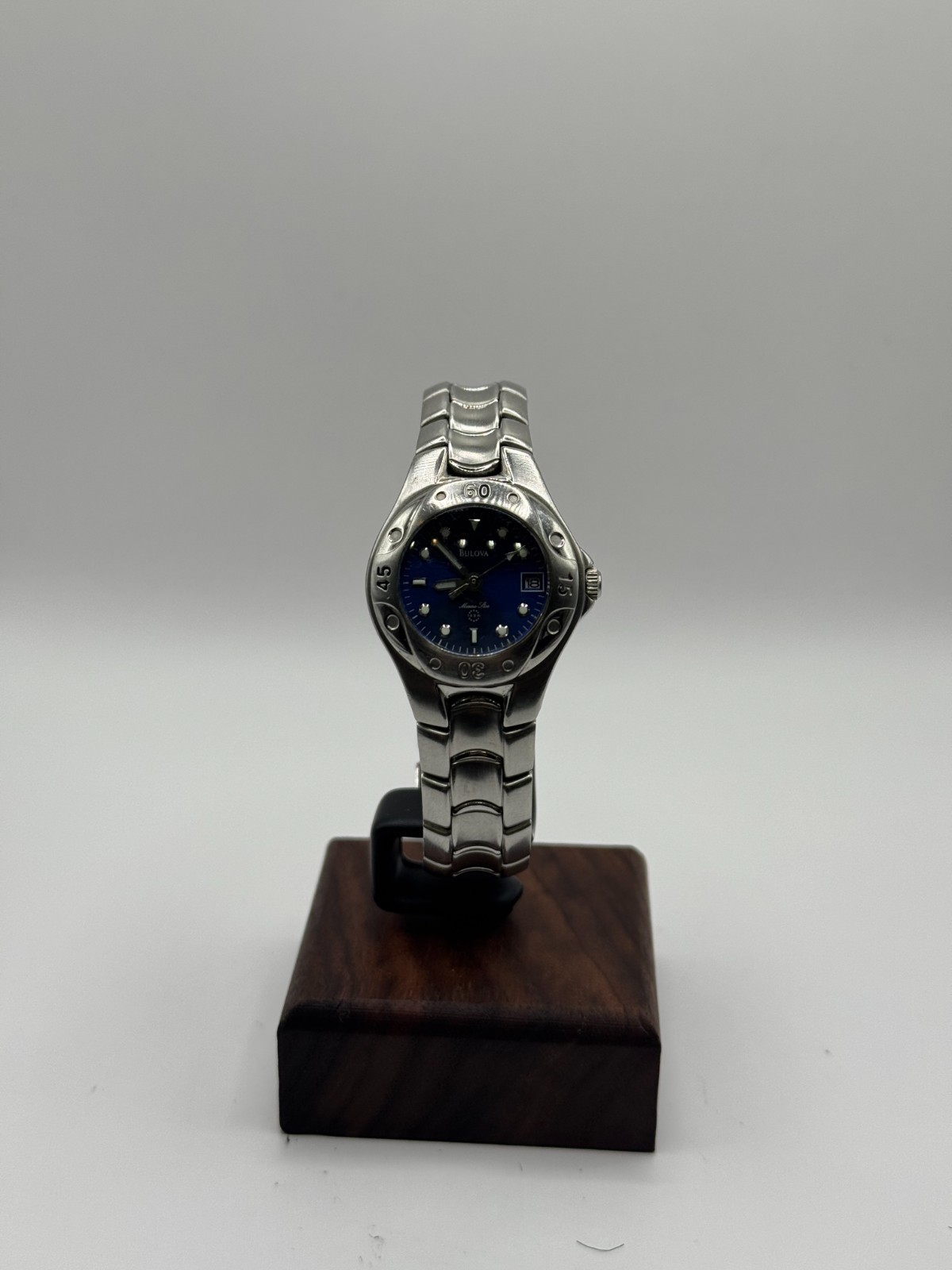Neo Vintage Bulova Marine Star Midnight Blue Dial Ladies Watch Fresh Battery