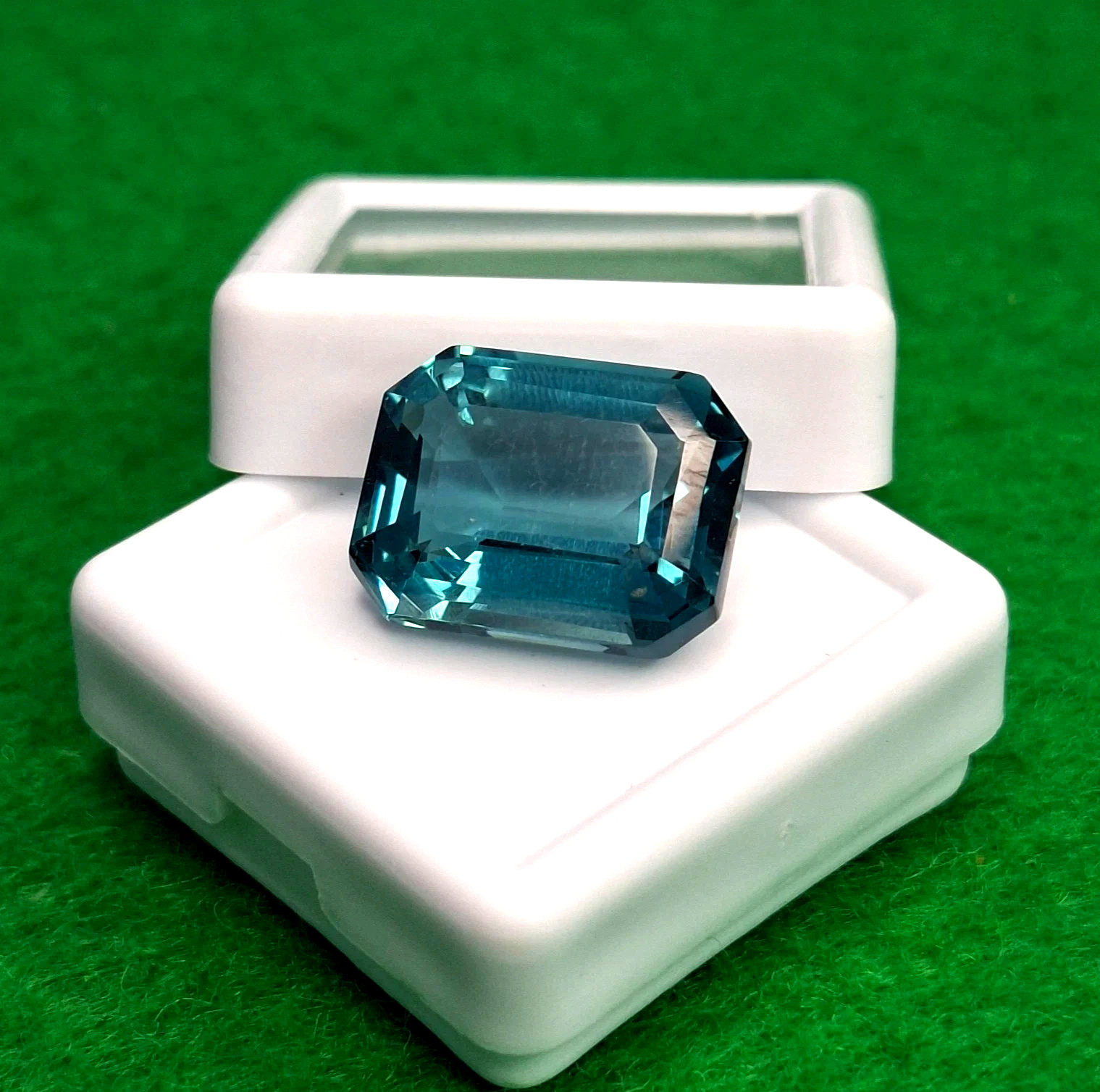 Rare Natural Bluish Green Tourmaline 11-13 Ct Emerald Cut Certified Loose Gems
