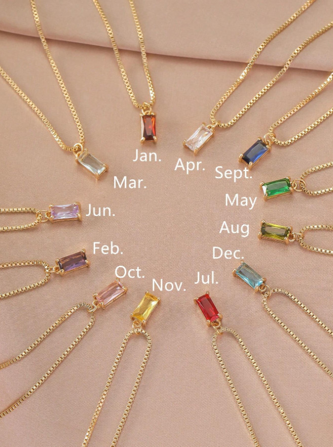 Birthstone Necklace for Women Necklace Dainty Cubic Zirconia Pendant Jewelry USA