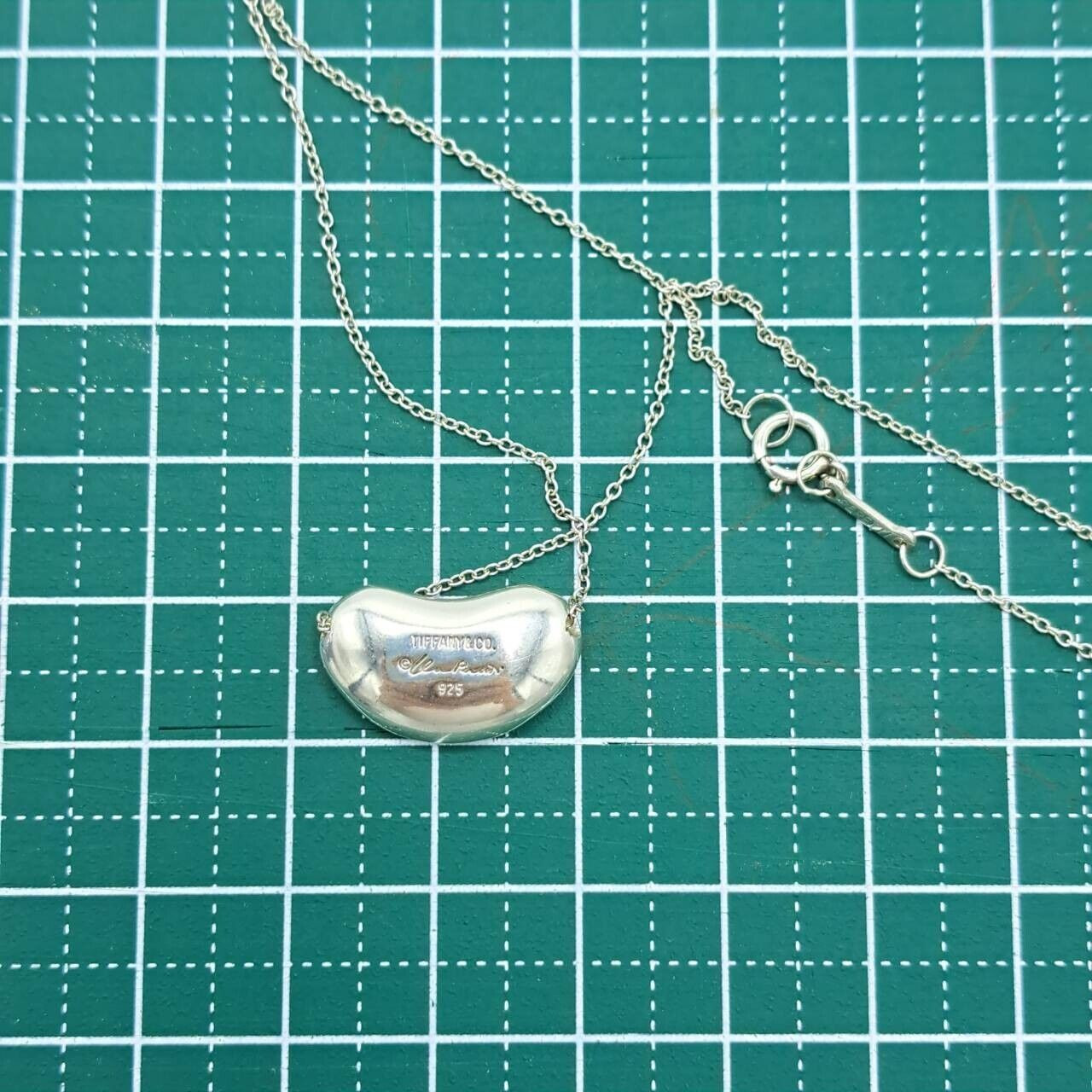 TIFFANY & Co Elsa Peretti Large Bean Sterling Silver925 Pendant necklace 11x18mm