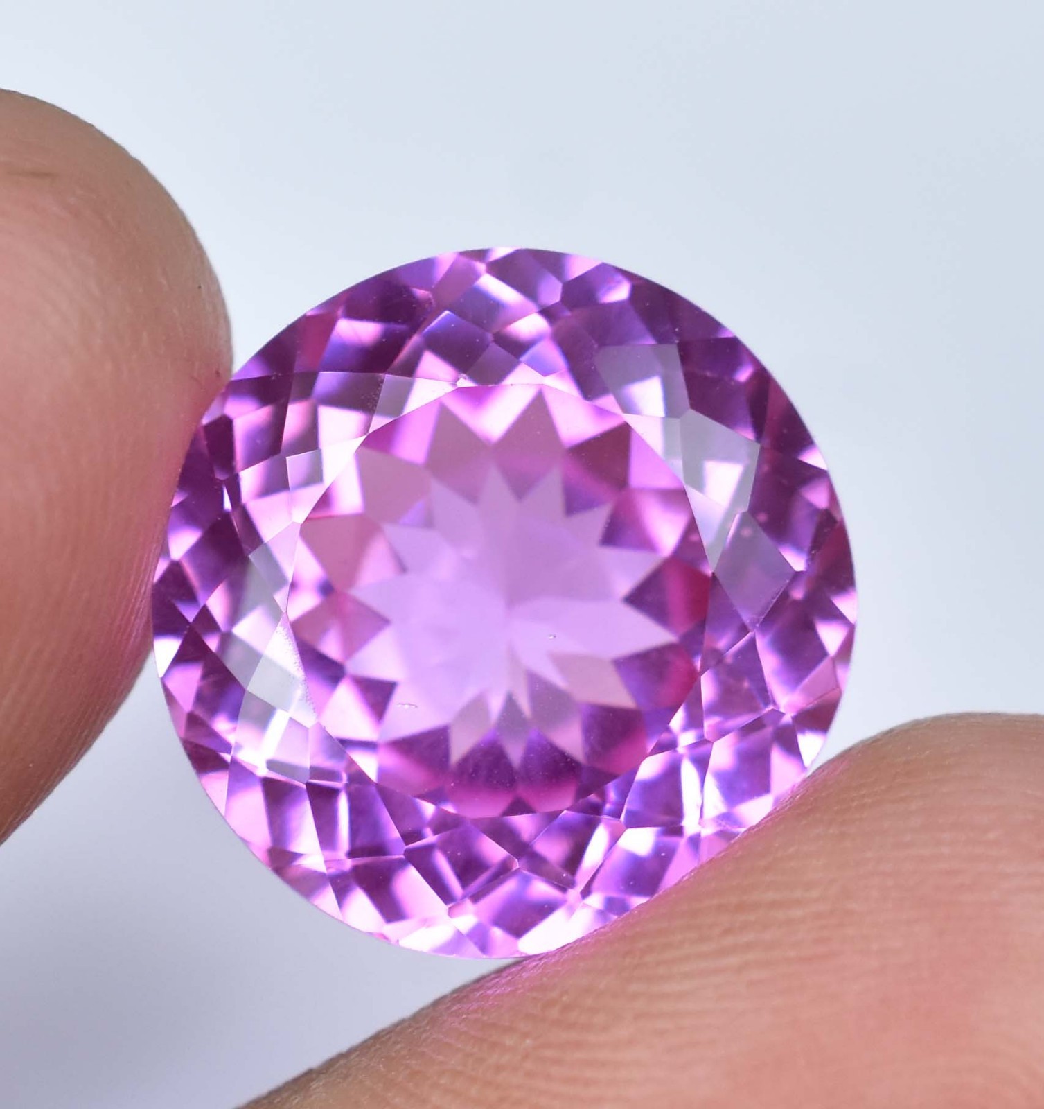 20.00 Ct Natural Pink Morganite Flawless AGL Certified Round Cut Loose Gemstone