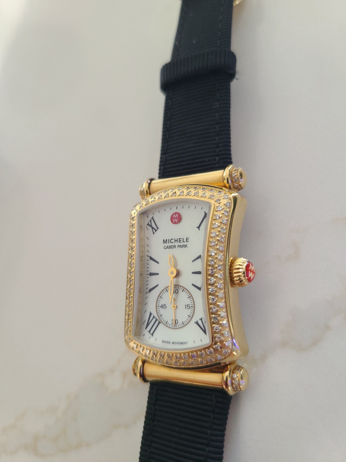 Michele Caber Park Diamond Gold Ladies Watch