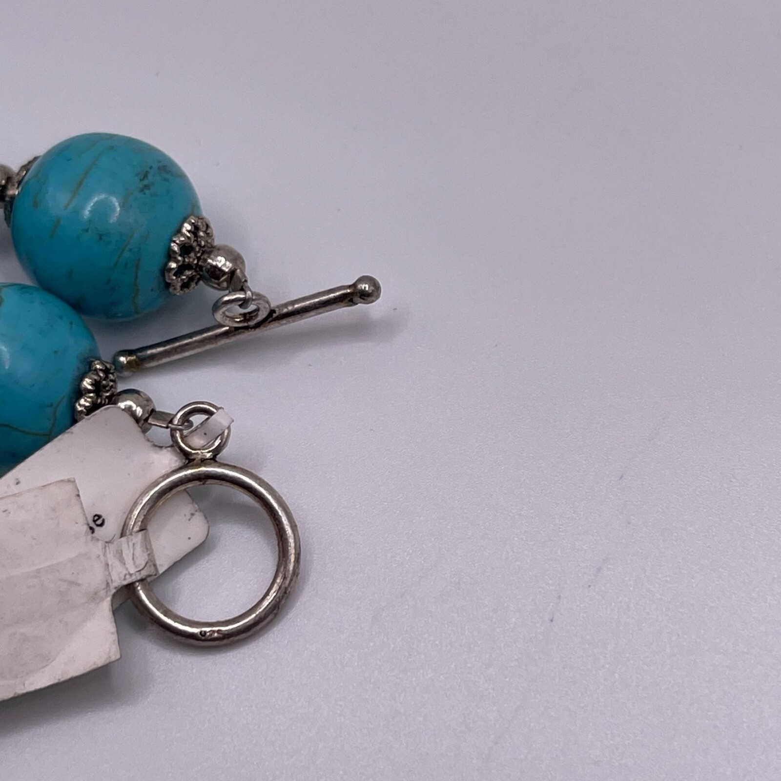Handmade Genuine Turquoise Beaded necklace Sterling Silver Midwest Amber