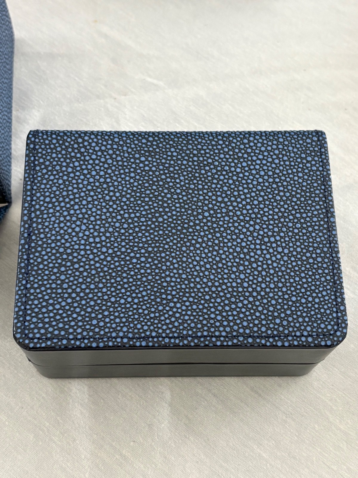 Krieger Chronometres Suisses Blue Stingray Skin Watch Box w/ Booklet / Papers