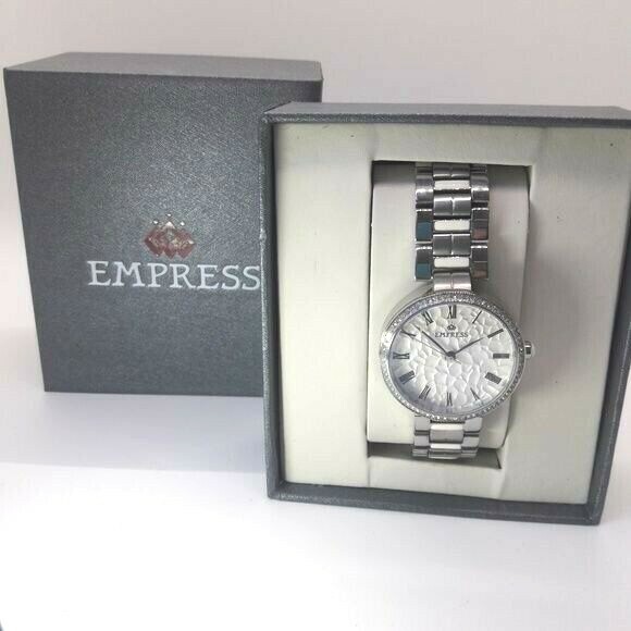 Empress Catherine Automatic Silver Watch with Crystals NEW RV $1099