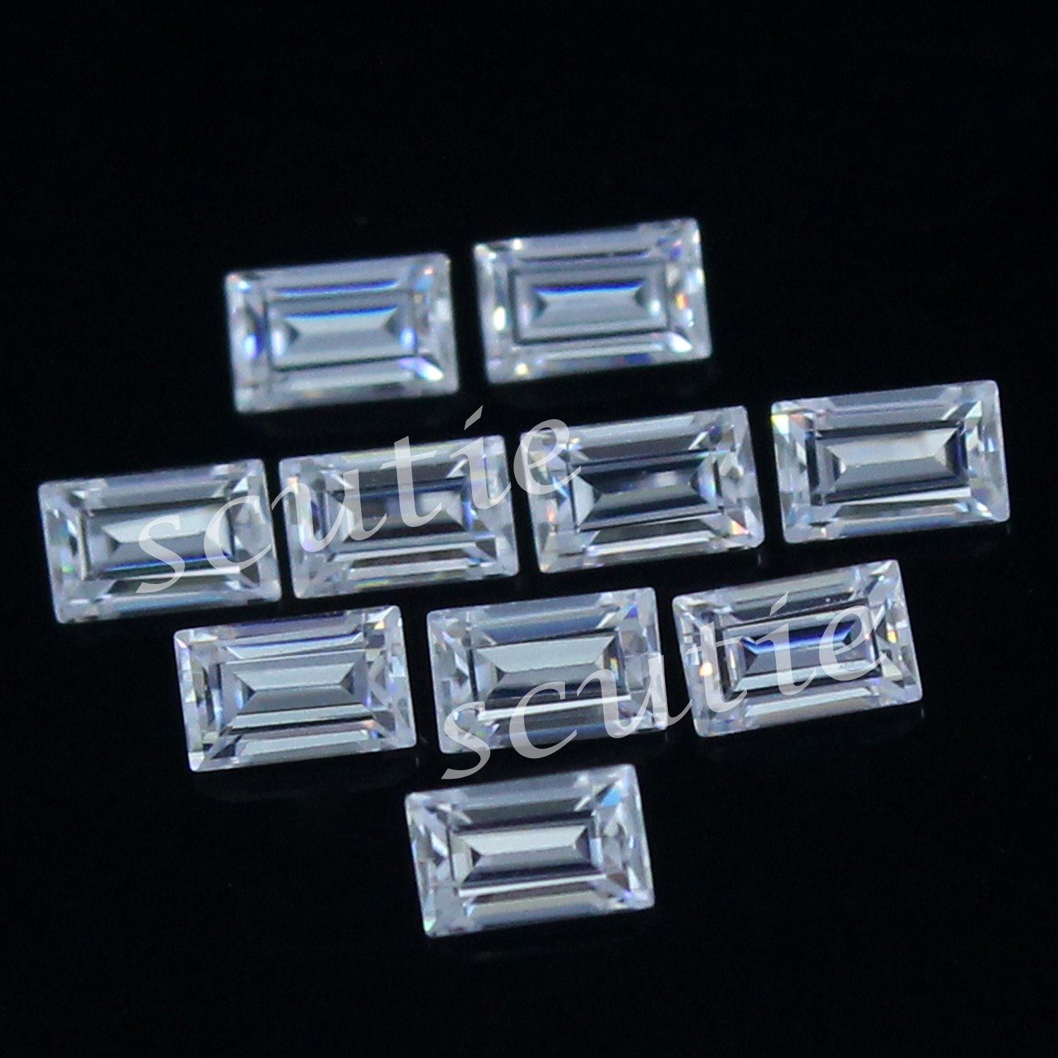 Natural DF Color VVS1 Excellent 1×2 MM Baguette White Clarity Diamond 10 Pcs Lot