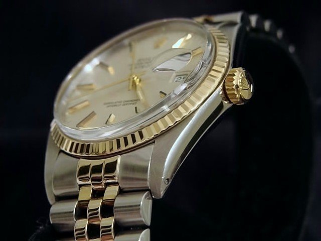 Rolex 2Tone 18K Gold/Stainless Steel Datejust Watch Silver Dial Jubilee 16013