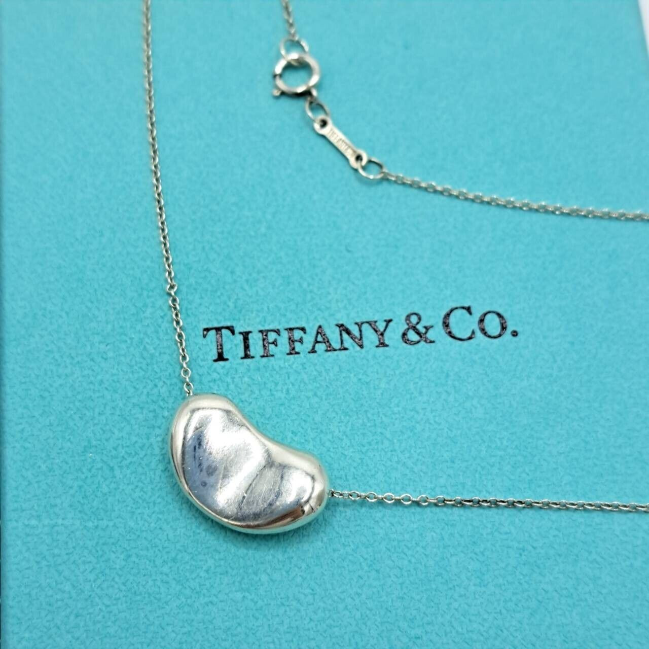 TIFFANY & Co Elsa Peretti Large Bean Sterling Silver925 Pendant necklace 11x18mm