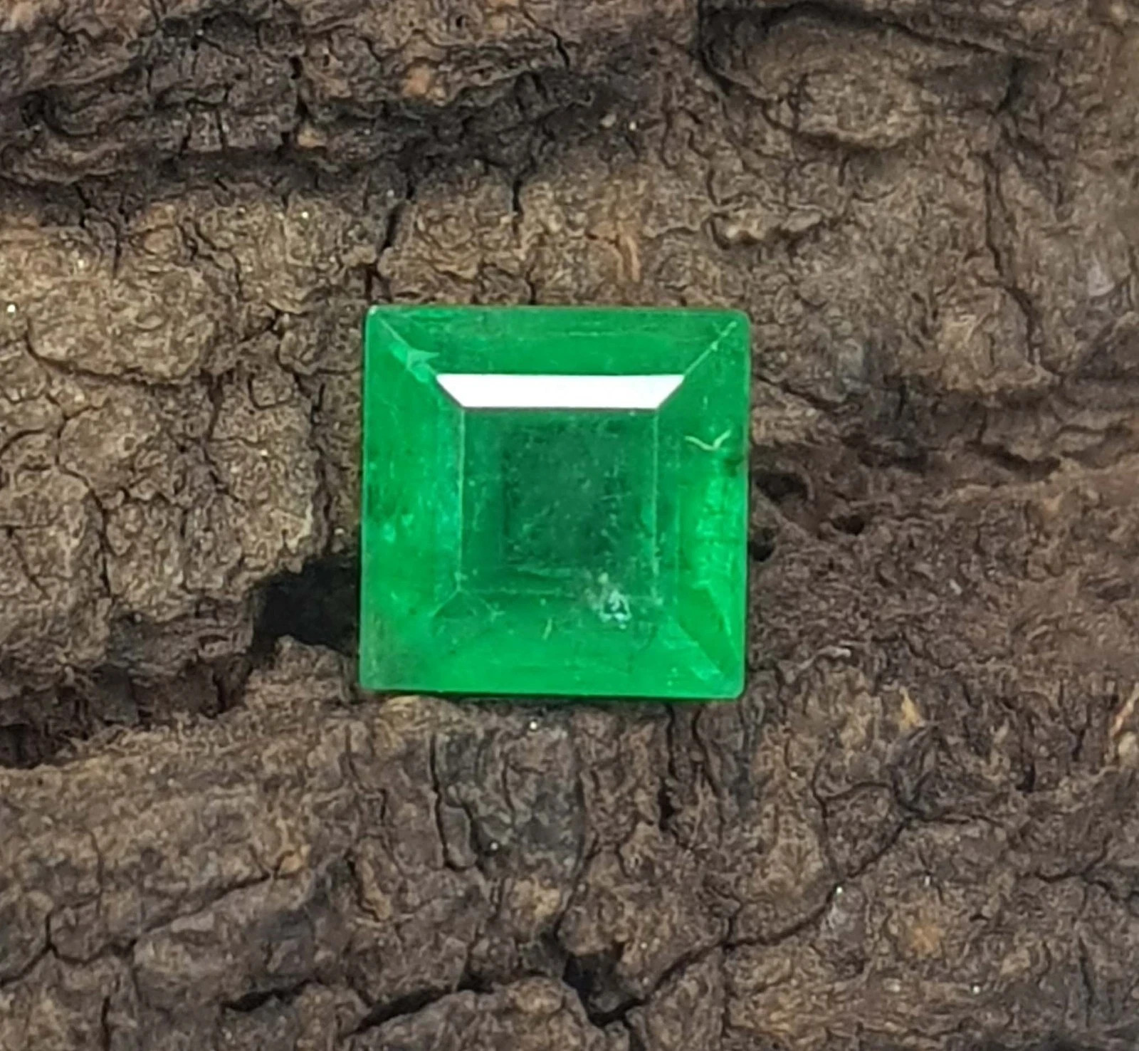 Natural 6.60+ Ct Zambian Green Emerald GIE Certified Princess Cut Loose Gemstone