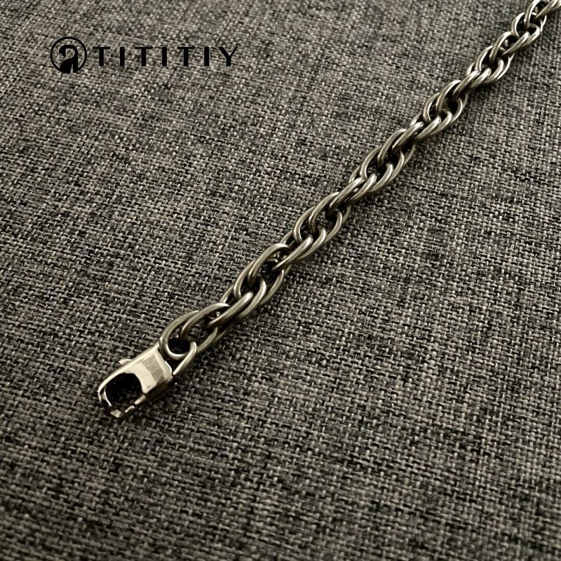 New Pure Titanium Necklace Twisted Shape Width 7mm Be Antiallergic Personality