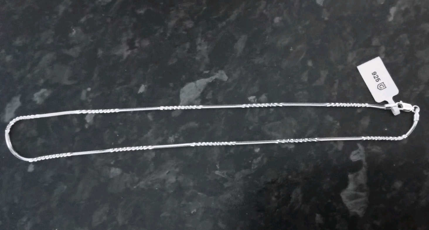 46cm 18″ Sterling Silver Snake/twisted Chain 925, 2mm Wide With Lobster Clasps
