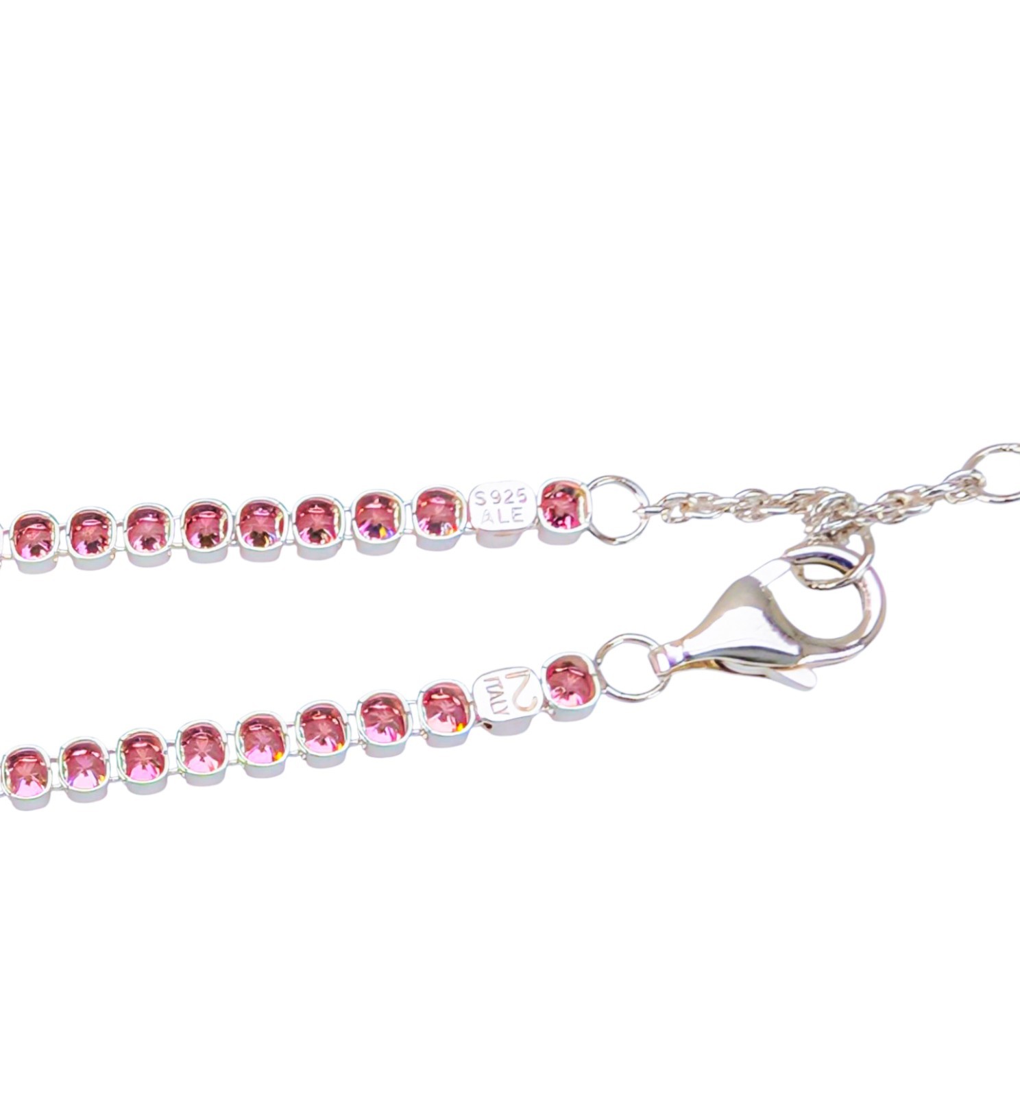 NEW 100% Authentic PANDORA 925 Ale Pink Crystal Small Tennis Bracelet 593927C02