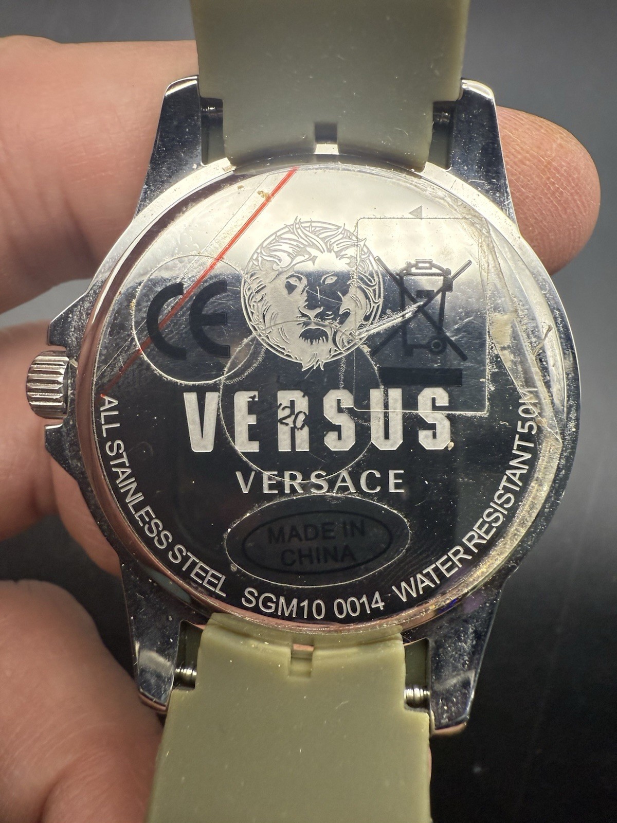 NWT Versus by Versace SGM100014 OD Green Bezel and Strap Watch New Battery O3