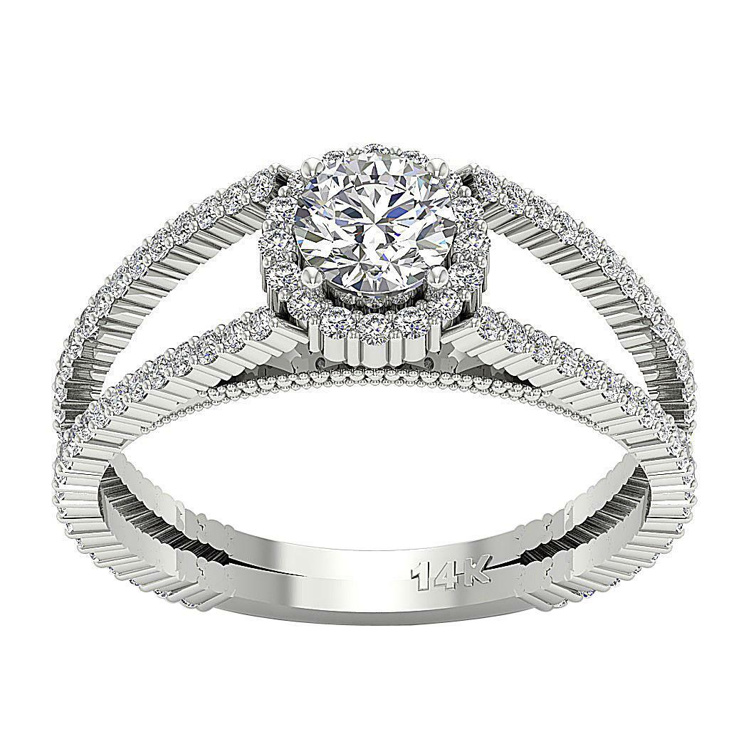 Solitaire Wedding Ring SI1-2 G 1.40 Ct Natural Diamond 14K Solid Gold 8.80 mm