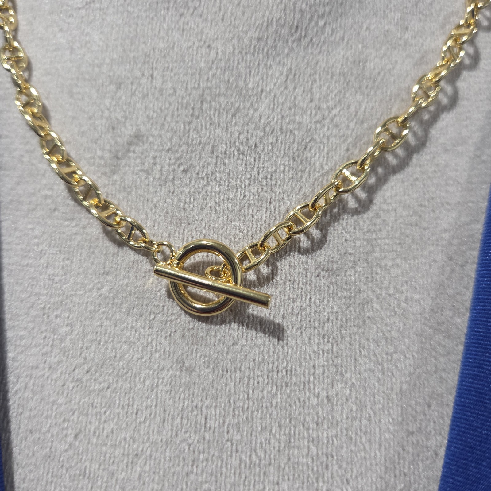 Sahira Necklace With Gold Tone Cable Chain Toggle Clasp