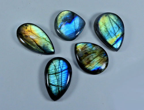 NATURAL MULTI FLASH LABRADORITE PEAR SHAPE CABOCHON LOOSE GEMSTONE WHOLESALE LOT