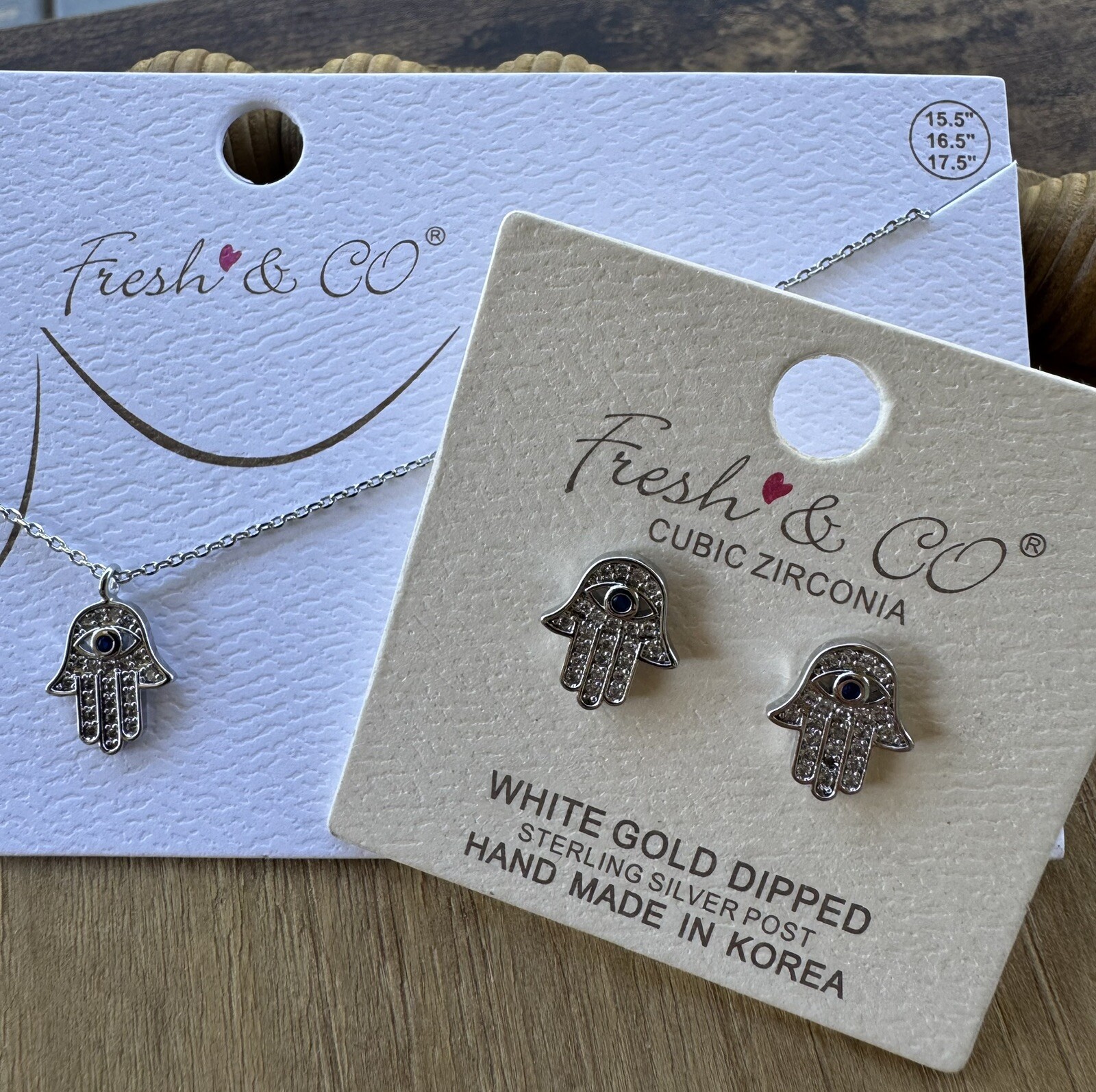 Sliver Fresh & Co Hand Neckless And Earrings