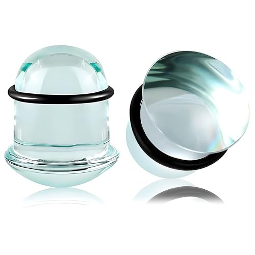 Glass Single Flare Gauges for Ears Comfy Ear Gauge Plugs and Tunnels 9mm Clear