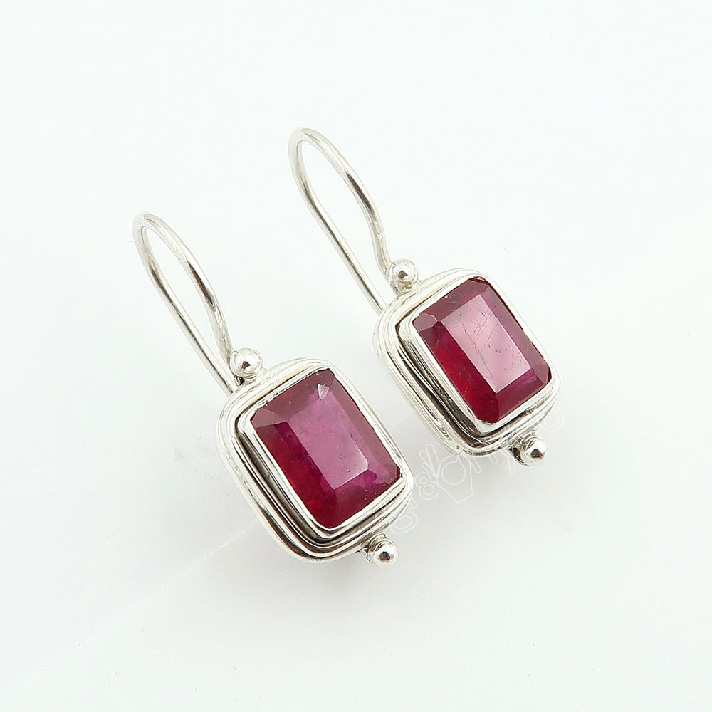 gr8onyou Natural RUBY Earrings Sterling Silver | Signature Gift Box