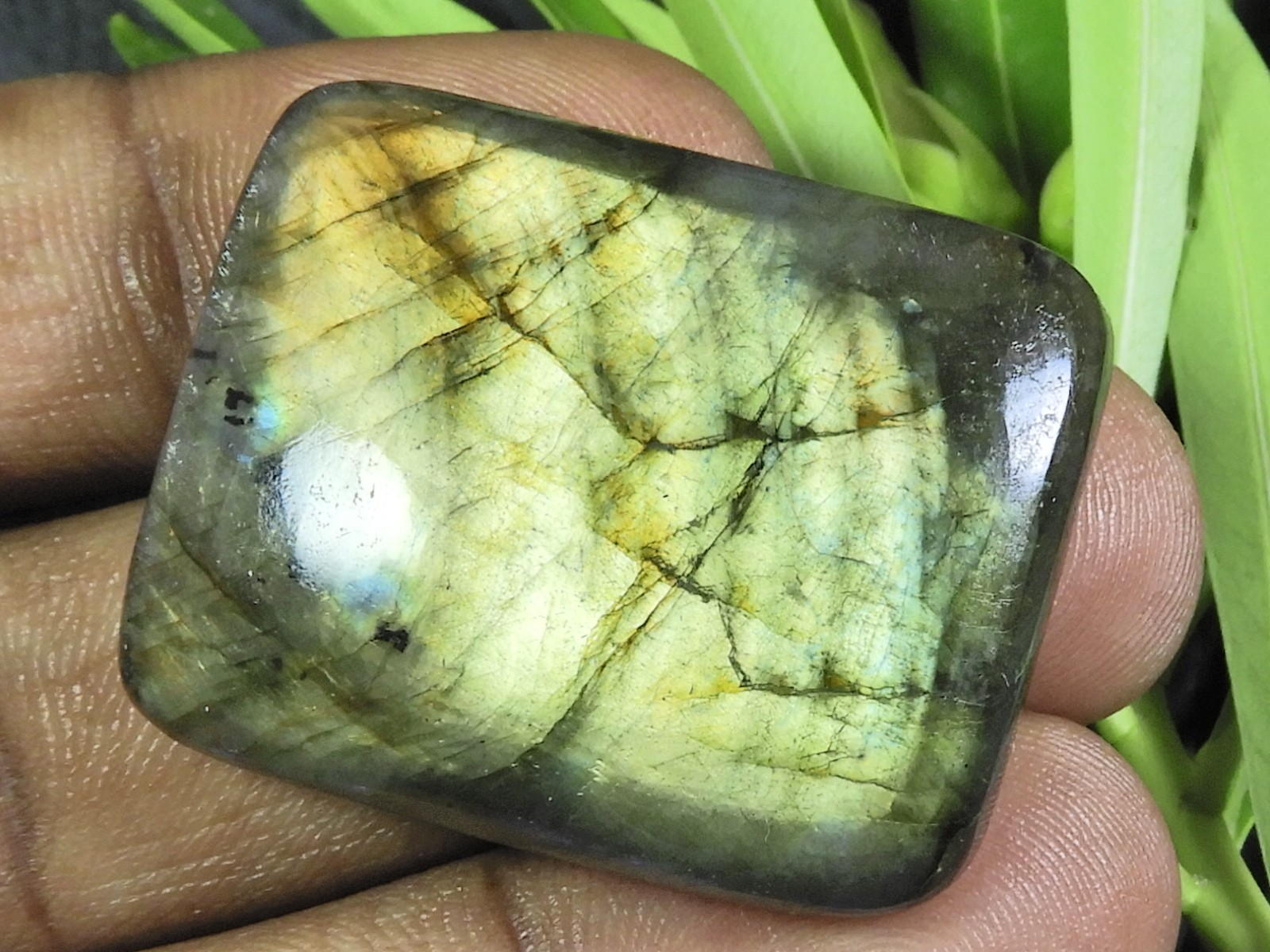 27X35X09 MM Natural Labradorite Rectangular Cabochon Loose Gemstone 88Cts. K168