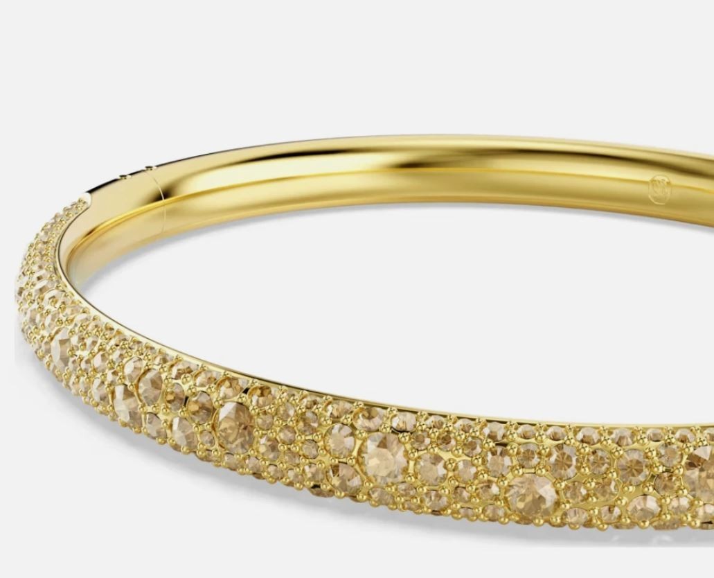 SWAROVSKI Sublima bangle Snow pavé, Gold tone, Gold-tone plated