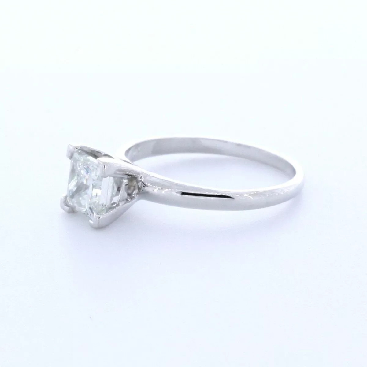 Solitaire Engagement Ring 14K Gold Princess 1.32 Carat Lab-Grown Diamond D VS1