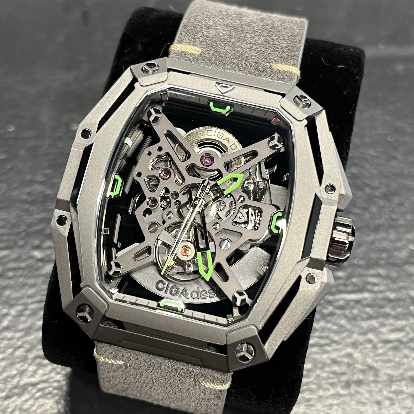CIGA Design Z Series Hunter Automatic Skeleton Watch Carbon Stainless Steel