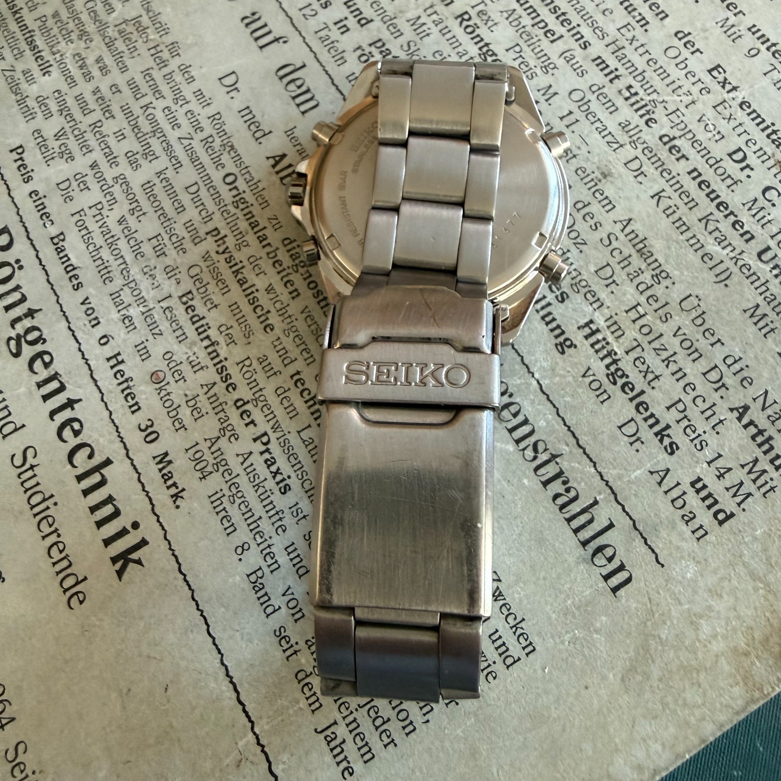 Vintage Seiko 7T32-7F80 Reverse Panda Chronograph Alarm SDWE01P1 Quartz 1991