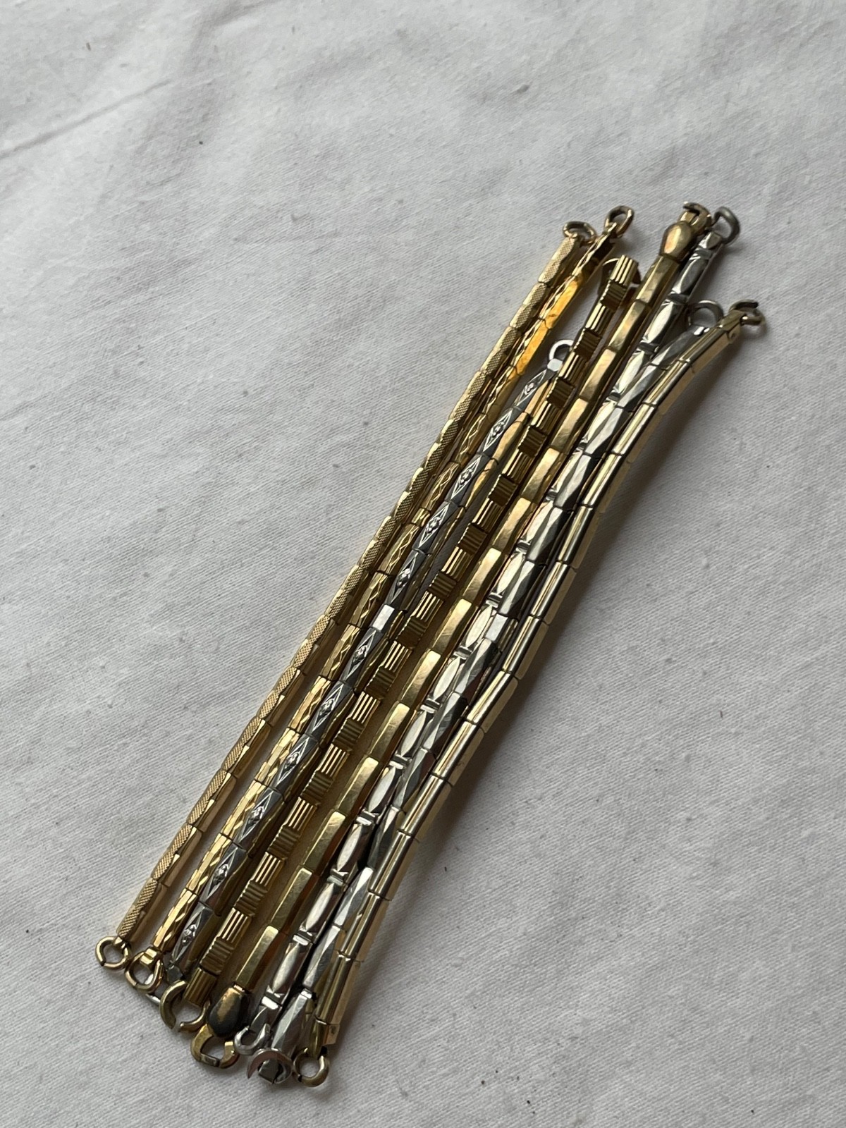 GREAT KIT!!! 8 art-deco USA gold filled ladies watch bands – lot 0807