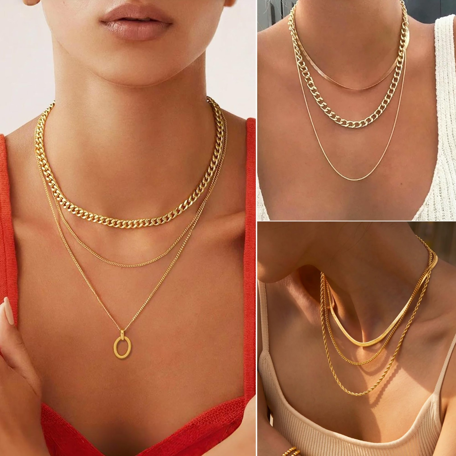 68 Pcs Women’s Gold Jewelry Set – Necklaces, Bracelets, Earrings & Rings Gift