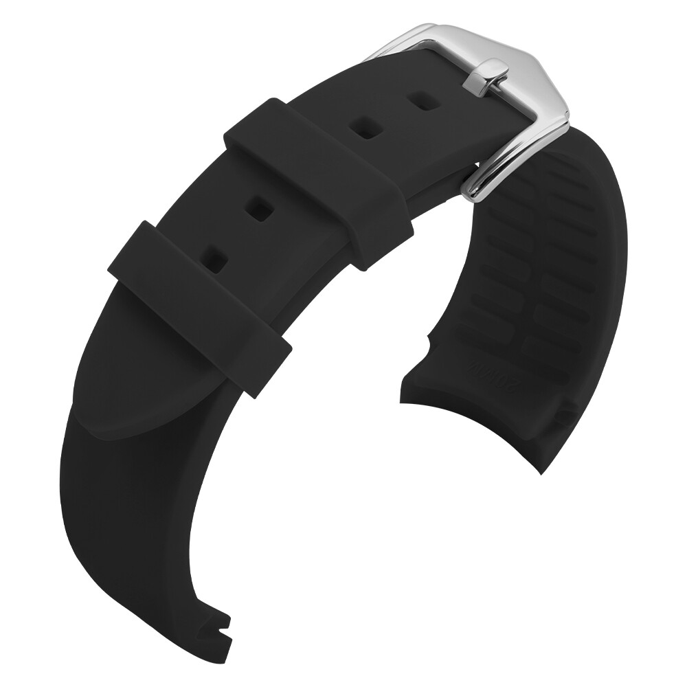 Curved End Watch Band Soft Silicone Rubber Strap Universal 18/19/20/21/22/24mm