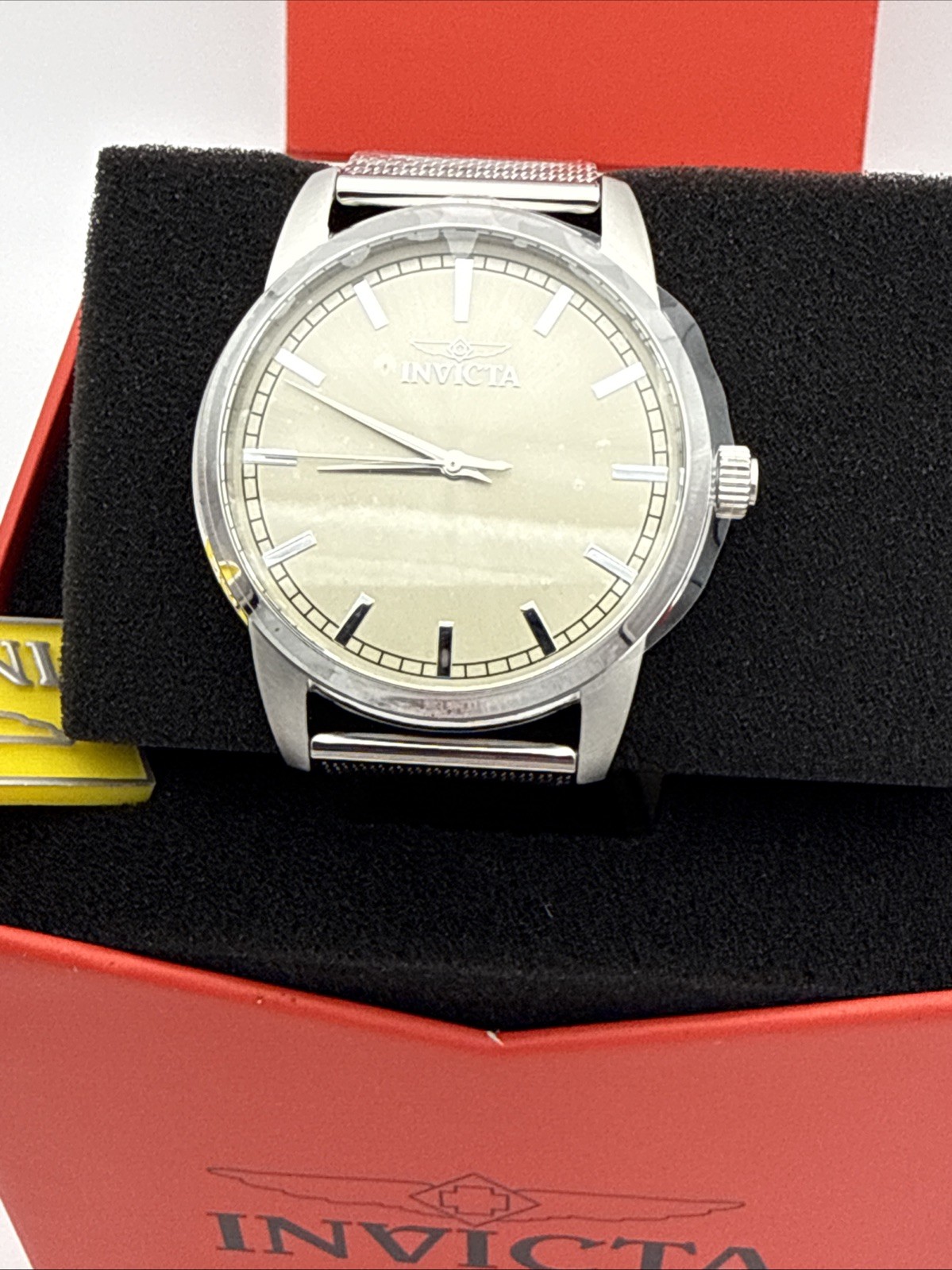 Invicta Men’s Watch Celestial Quartz 43 MM Ivory Dial S/S Bracelet 48505