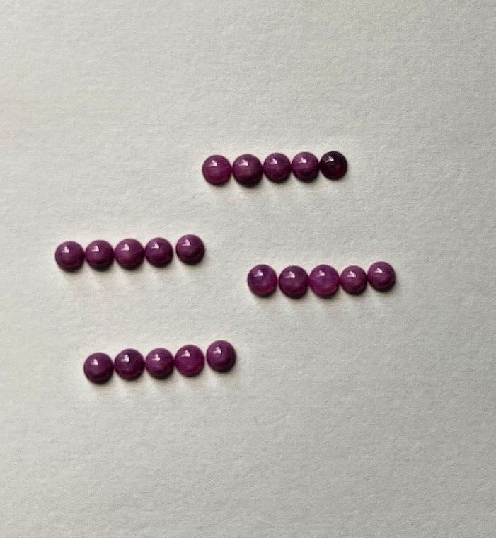 VINTAGE LOT OF 10 PIECES 3.8-4 MM RED LINDE ROUND CAB STAR SAPPHIRES WHOLESALE