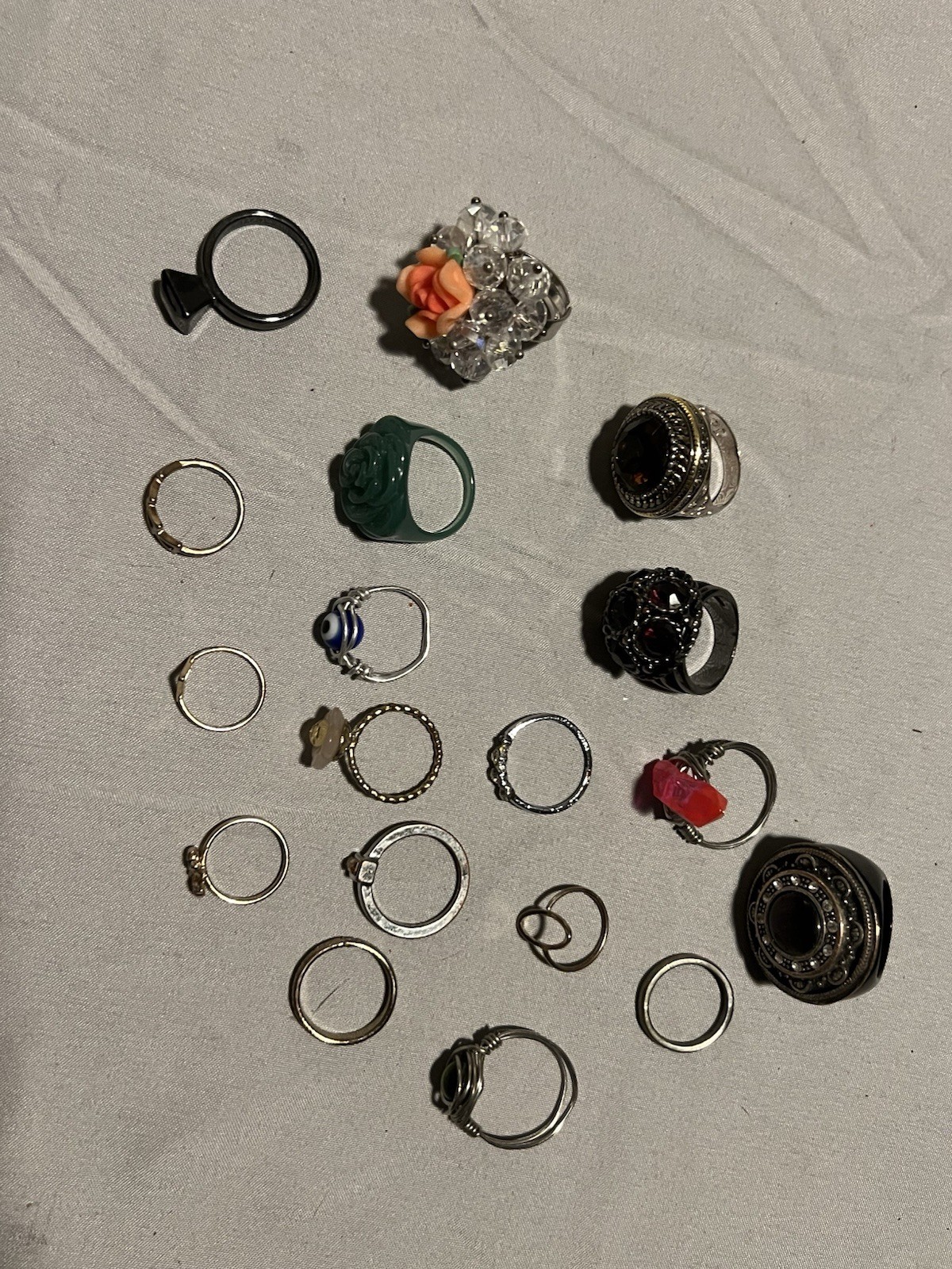 Earring and Ring Lot 1LB 3.6OZ 69 Items New And Used