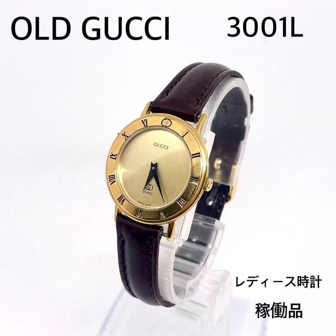 OLD GUCCI 3001L Gucci Ladies Wristwatch Quartz Operational Gold Dial