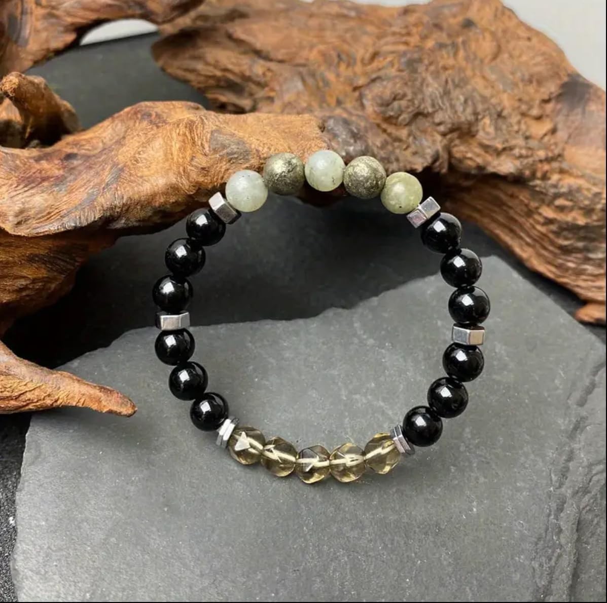 Elegant Beaded Crystal Bracelet: Unisex Gift for Mindfulness & Protection