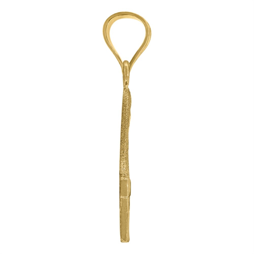 10k Yellow Gold Diamond-Cut Textured Paint Brush Tools Charm Pendant 0.7gm