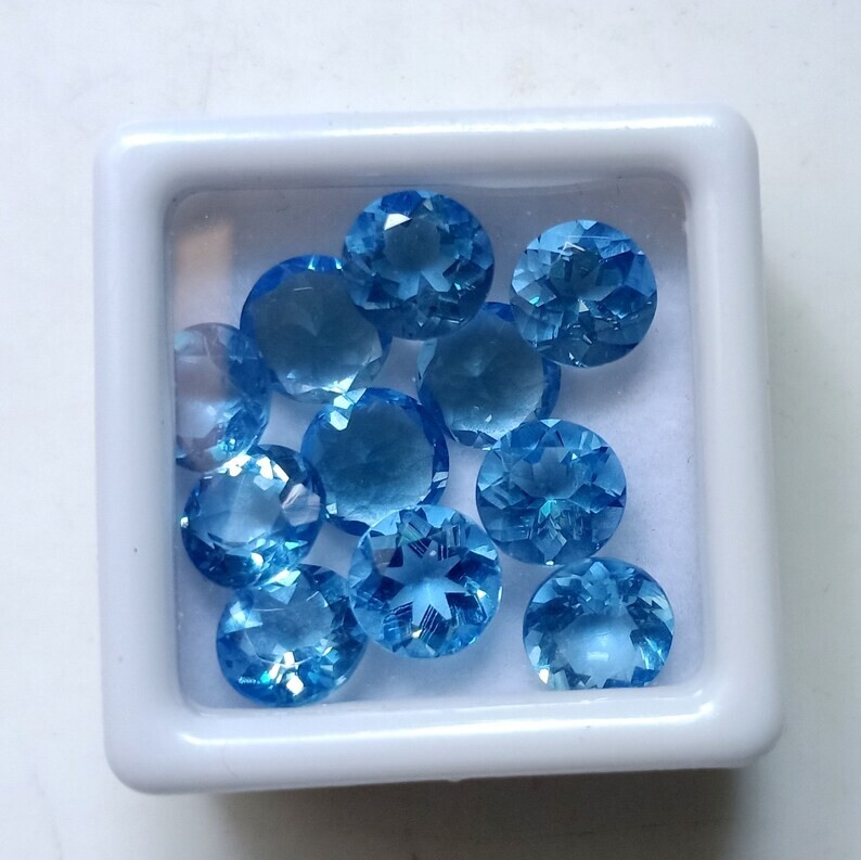 Unheated 50 Ct Natural Santa Maria Blue Aquamarine Round LG Loose Gemstone