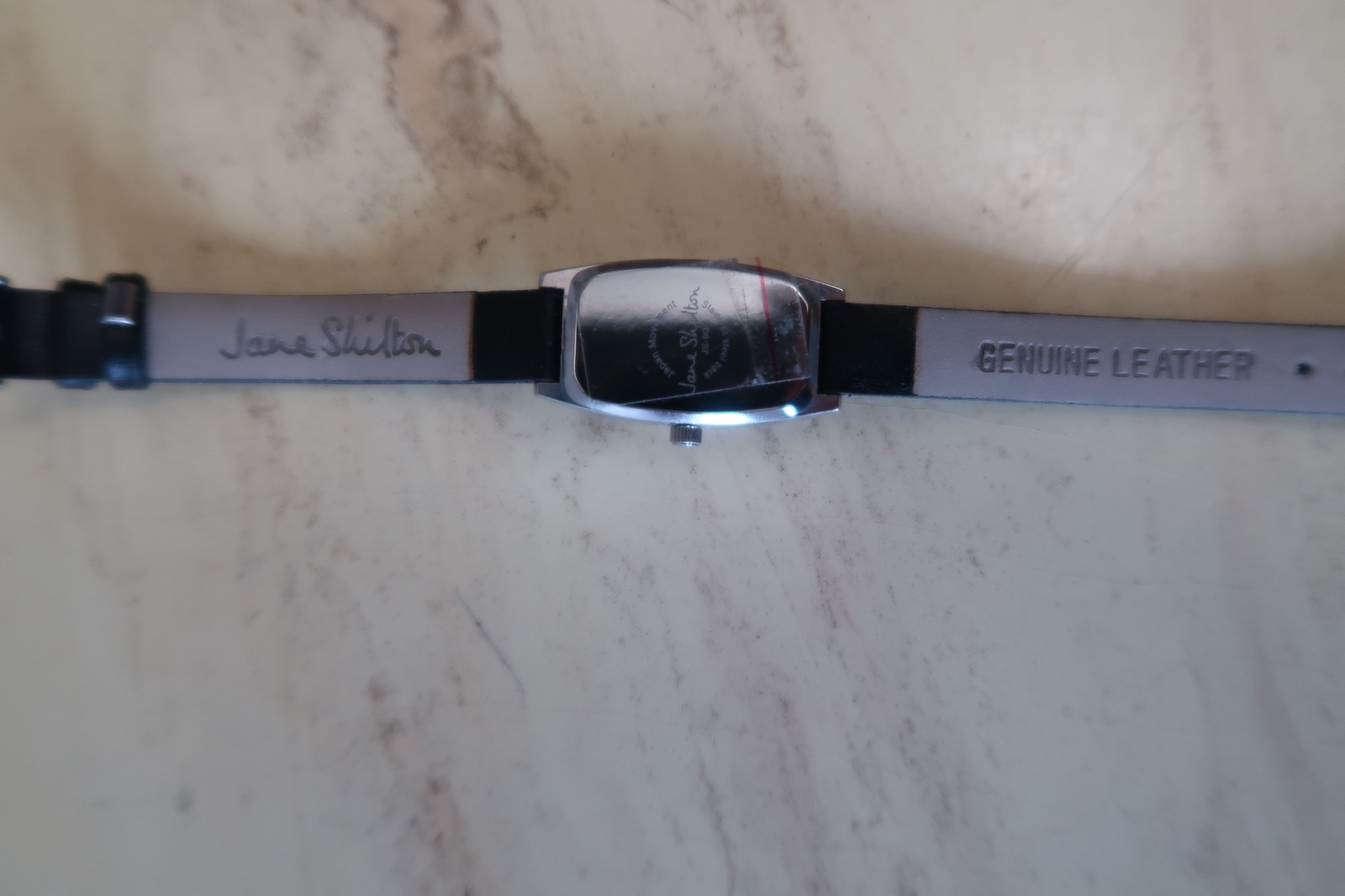 Watch Jane Shilton Women’s Silver Type Leather Band NWT Needs Battery
