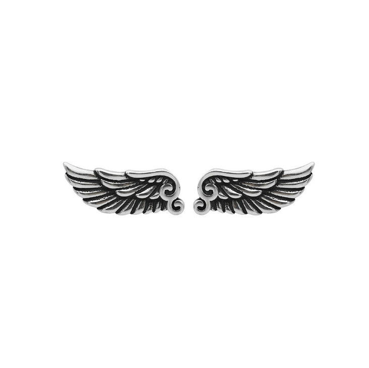 Angel Wings Feather Earrings 925 Sterling Silver Studs Retro Jewelry Gift PE41