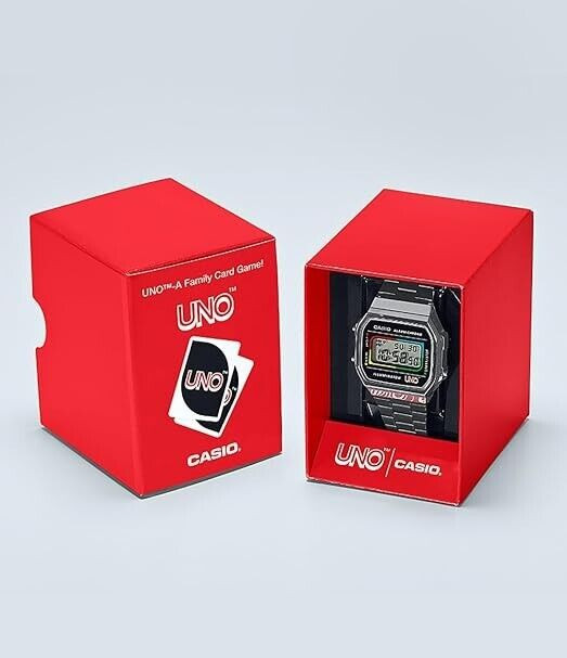 CASIO A168WEUC-1AJR UNO Collaboration Model Wild Card Unisex Resin With Box