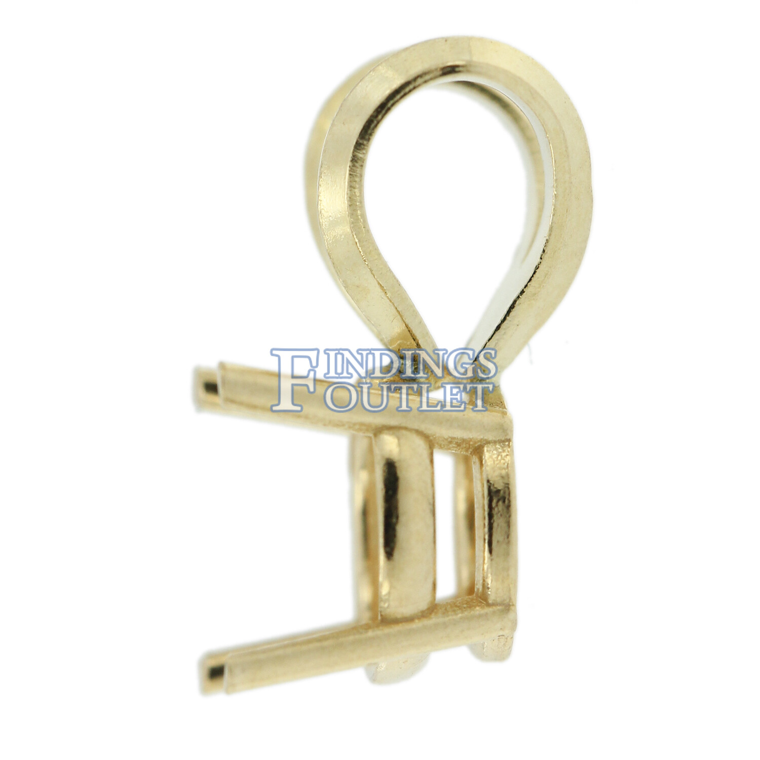 14K Yellow Gold Round Pendant Setting Rabbit Ear Bail Mounting 0.05ct – 5.00ct