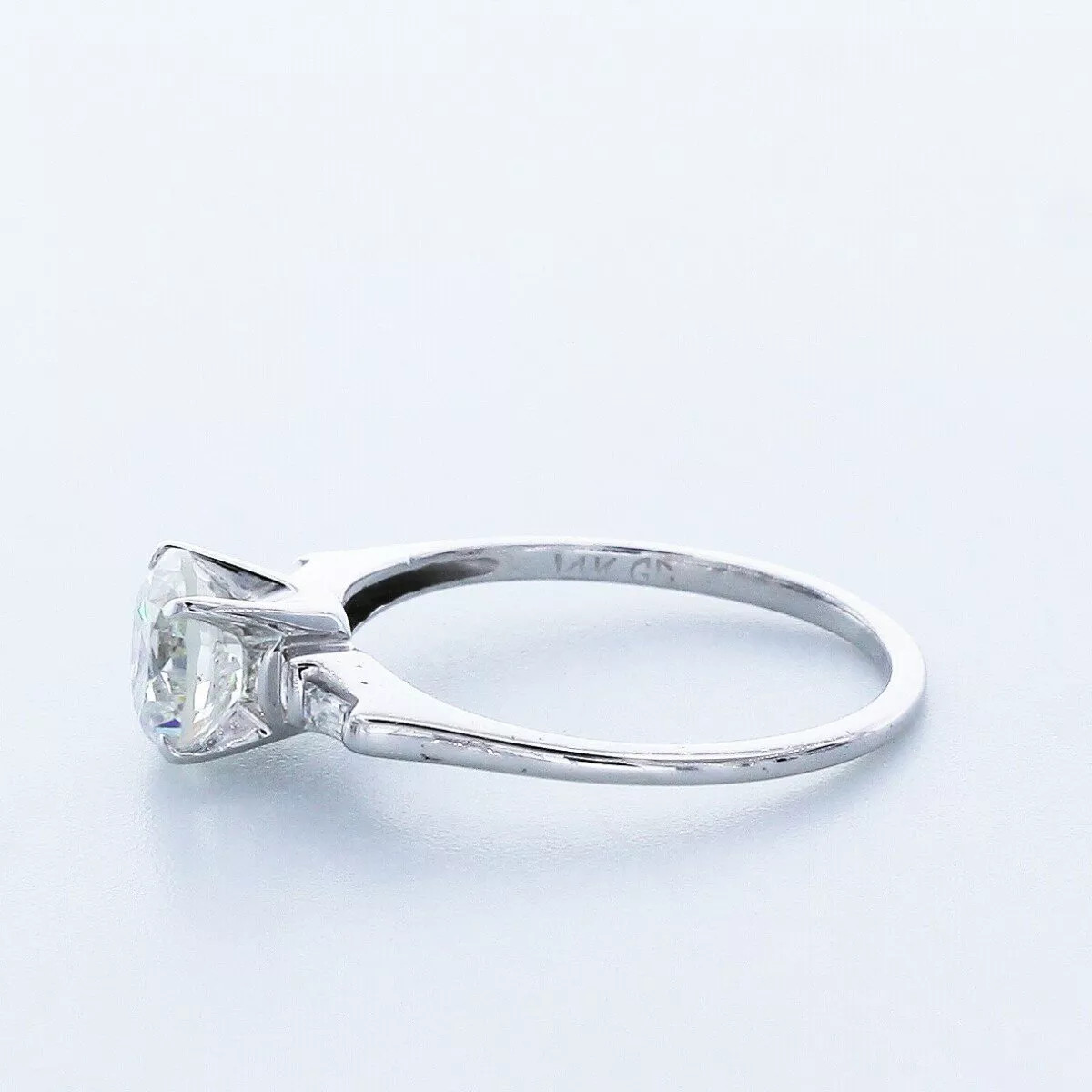 3-Stone Engagement Ring 14K Gold Petite 1.92 Carat Round Lab-Grown Diamond D VS2