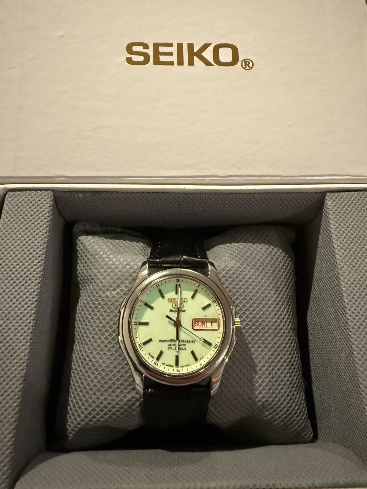 Boxed Seiko 5 Superior 7S36-0030 Luminous Dial very nice. Returns accepted