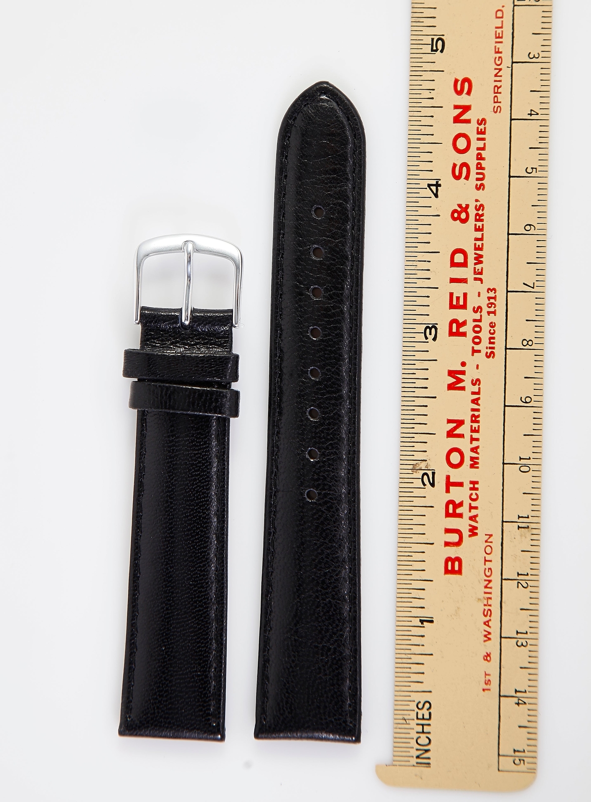 Ecclissi 18mm x 16mm Black Leather Strap 75490