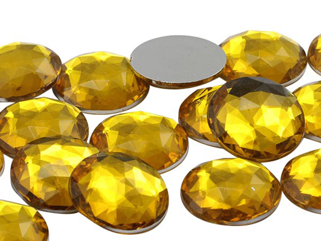 18mm Assorted 12 Colors Flat Back Acrylic Round Gems Rhinestones – 120 Pieces