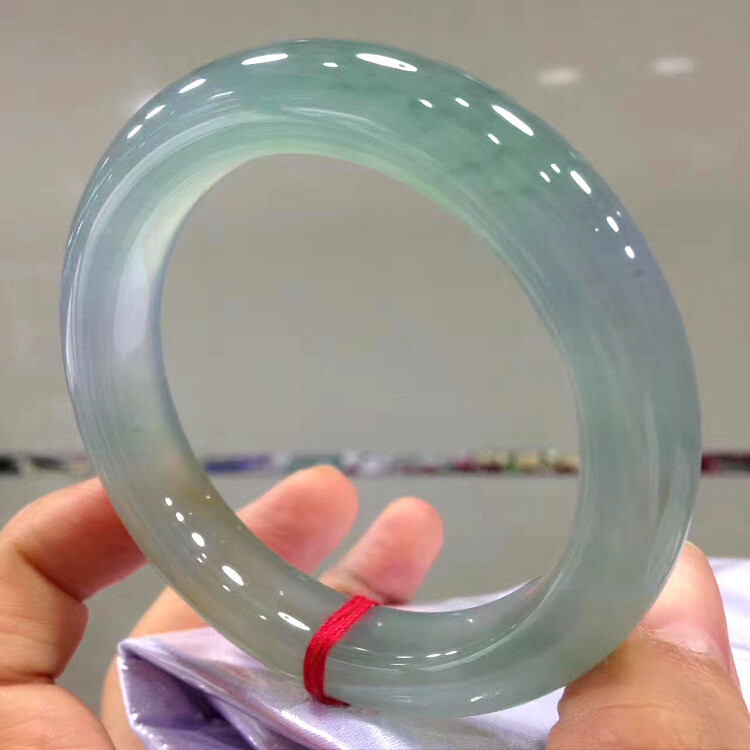 Myanmar Jade Bracelet for Women, Water Permeable Floating Flower Jade Bracelet